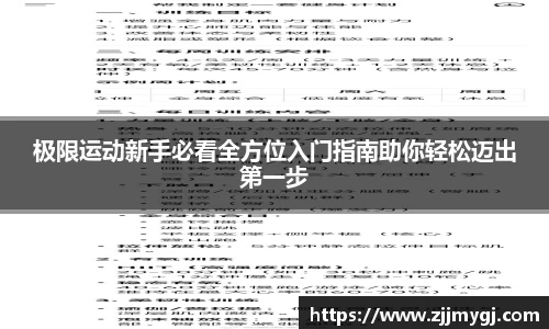 极限运动新手必看全方位入门指南助你轻松迈出第一步